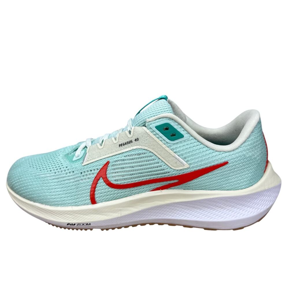 Nike Air Zoom Pegasus 40 Womens 8.5 Running Shoes Light Teal Red DV3854-300